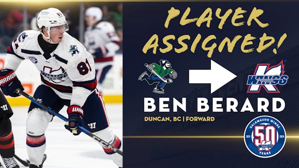 KALAMAZOO RECEIVES FORWARD BEN BERARD FROM ABBOTSFORD (AHL)