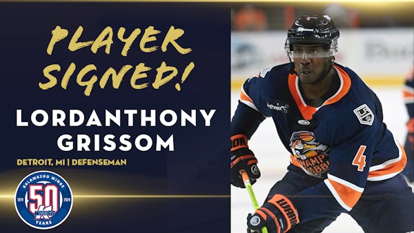 K-WINGS SIGN DEFENSEMAN LORDANTHONY GRISSOM