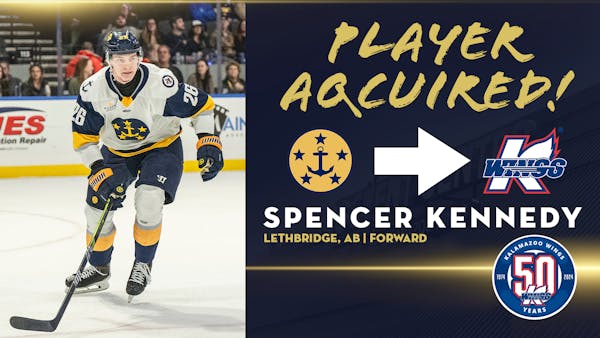 K-WINGS ACQUIRE ROOKIE FORWARD SPENCER KENNEDY FROM ADMIRALS