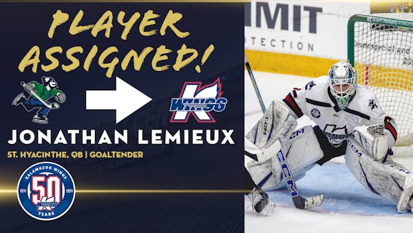 ABBOTSFORD (AHL) ASSIGNS GOALTENDER JONATHAN LEMIEUX TO KALAMAZOO