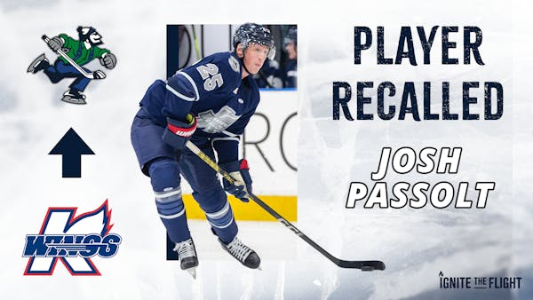 K-WINGS’ FORWARD JOSH PASSOLT RECALLED BY CANUCKS (AHL)