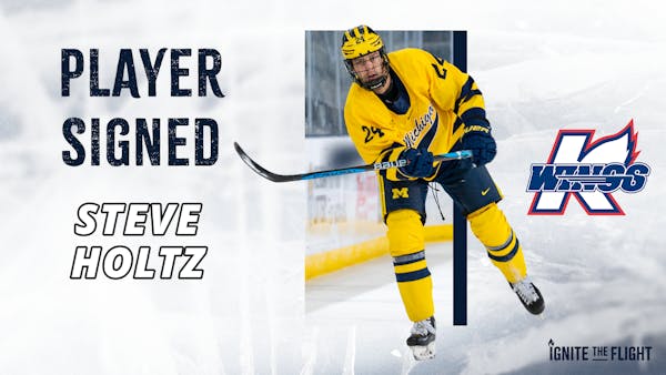 K-WINGS TAP WOLVERINE, SIGN ROOKIE DEFENSEMAN STEVE HOLTZ