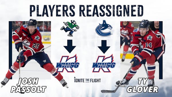 KALAMAZOO RECEIVES GLOVER &amp; PASSOLT, REASSIGNED BY VANCOUVER &amp; ABBOTSFORD