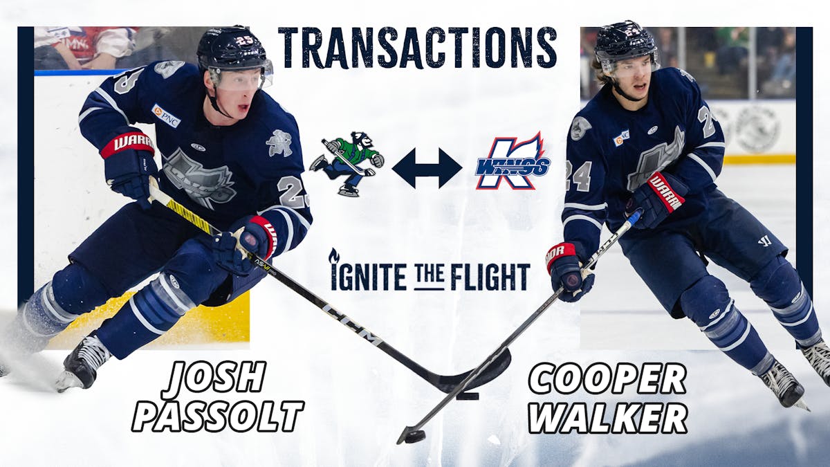 K-WINGS RECEIVE FORWARD JOSH PASSOLT, ROOKIE COOPER WALKER RECALLED BY CANUCKS (AHL)
