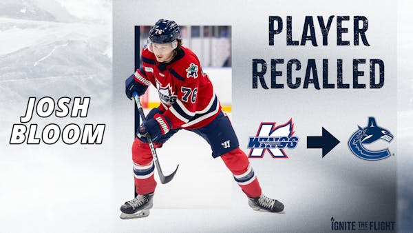 KALAMAZOO FORWARD JOSH BLOOM RECALLED BY VANCOUVER (NHL)