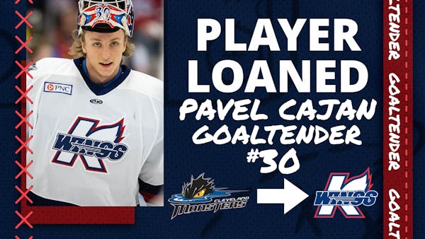 K-WINGS RECEIVE GOALTENDER CAJAN FROM MONSTERS (AHL)