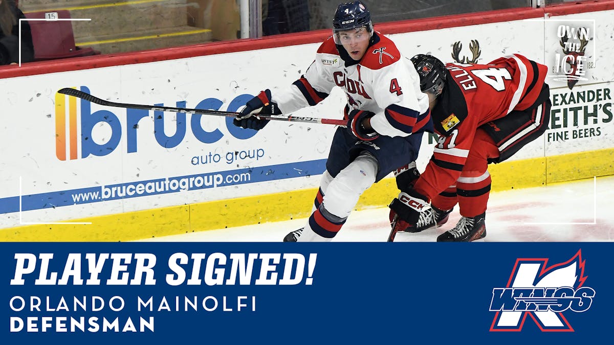 K-WINGS SIGN ROOKIE DEFENSEMAN ORLANDO MAINOLFI, ADD TWO PLAYERS ON PTO