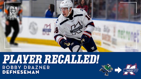 K-WINGS RECALL LOAN OF DEFENSEMAN ROBBY DRAZNER FROM CANUCKS (AHL)