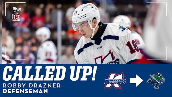 K-WINGS ROOKIE DEFENSEMAN ROBBY DRAZNER CALLED UP TO CANUCKS (AHL)