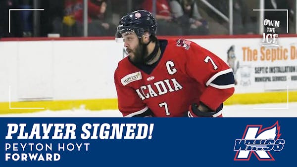 K-WINGS ADD ROOKIE FORWARDS PEYTON HOYT (SPC) &amp; NICK CAFARELLI (PTO)
