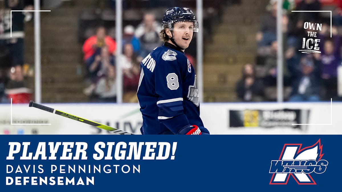 K-WINGS RE-SIGN ROOKIE DEFENSEMAN DAVIS PENNINGTON FOR 2025-26