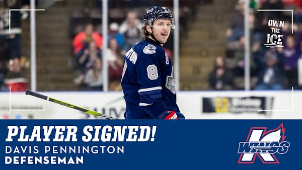 K-WINGS RE-SIGN ROOKIE DEFENSEMAN DAVIS PENNINGTON FOR 2025-26