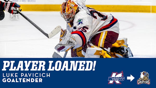 K-WINGS LOAN GOALTENDER LUKE PAVICICH TO GRIFFINS (AHL)