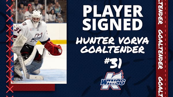 K-WINGS INK GOALTENDER HUNTER VORVA