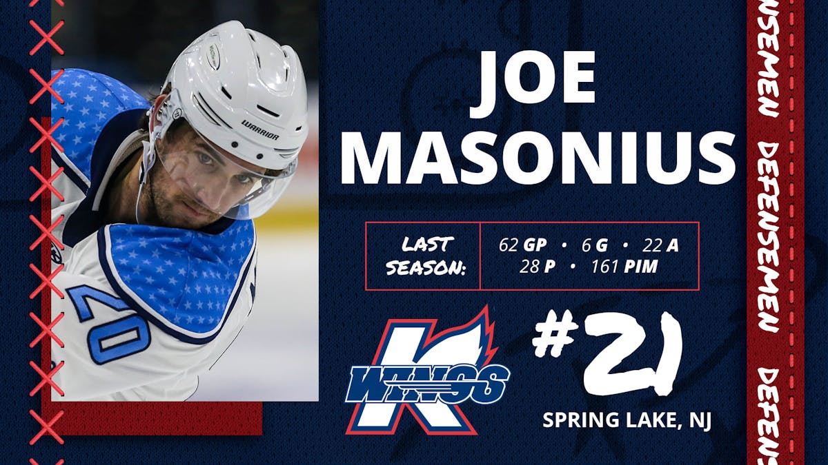 K-WINGS SIGN ALL-STAR &amp; FORMER USA NATIONAL TEAM DEFENSEMAN JOE MASONIUS