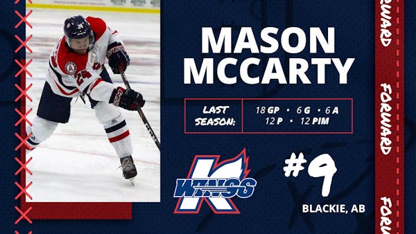 K-WINGS SIGN FORWARD MASON MCCARTY, INK TWO PLAYERS TO PTO CONTRACTS