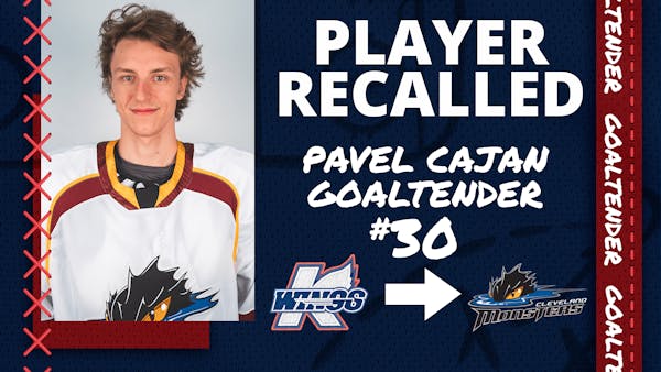 MONSTERS RECALL GOALTENDER PAVEL CAJAN