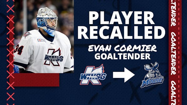 JETS (NHL) RECALL CORMIER FROM K-WINGS, ASSIGNED TO MOOSE (AHL)