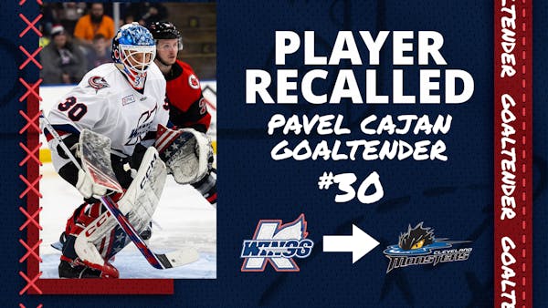 CLEVELAND (AHL) RECALLS THE LOAN OF GOALTENDER PAVEL CAJAN
